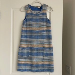 Anthropologie blue, white, orange shift dress